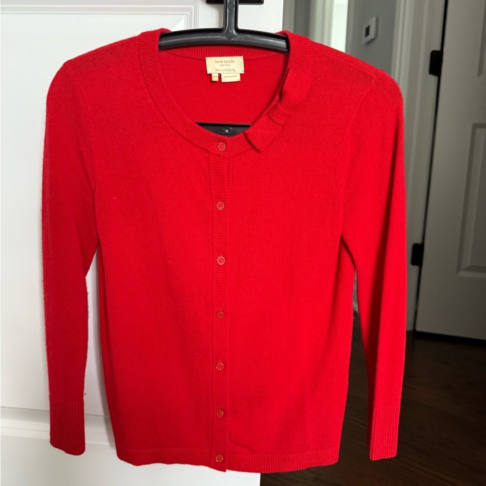 Kate Spade Red Wool/Cashmere Cardigan XS